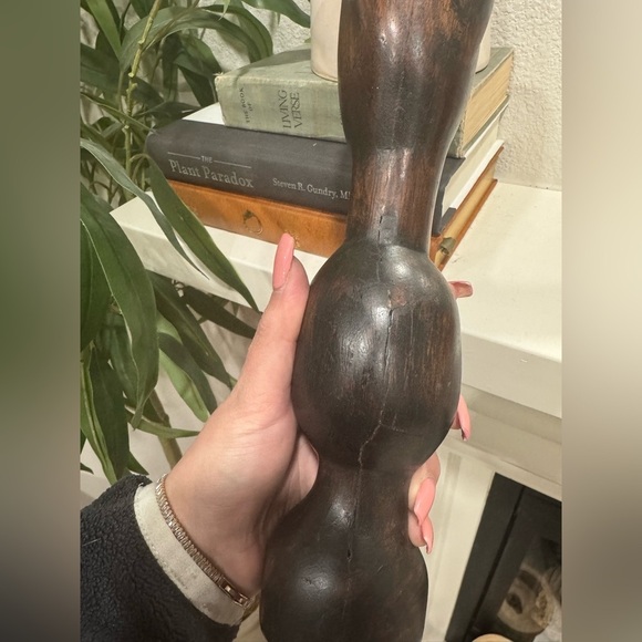 Abstract Black & brown Sculpture African hand carved wood - Picture 4 of 7